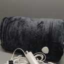 Electric Heated Blanket Queen Size 84''x90'' Soft Flannel & Sherpa Electric Blanket with 10 Heating Levels, Automatically Shut Down After 8h with Overheat Protection Machine Washable (Charcoal)