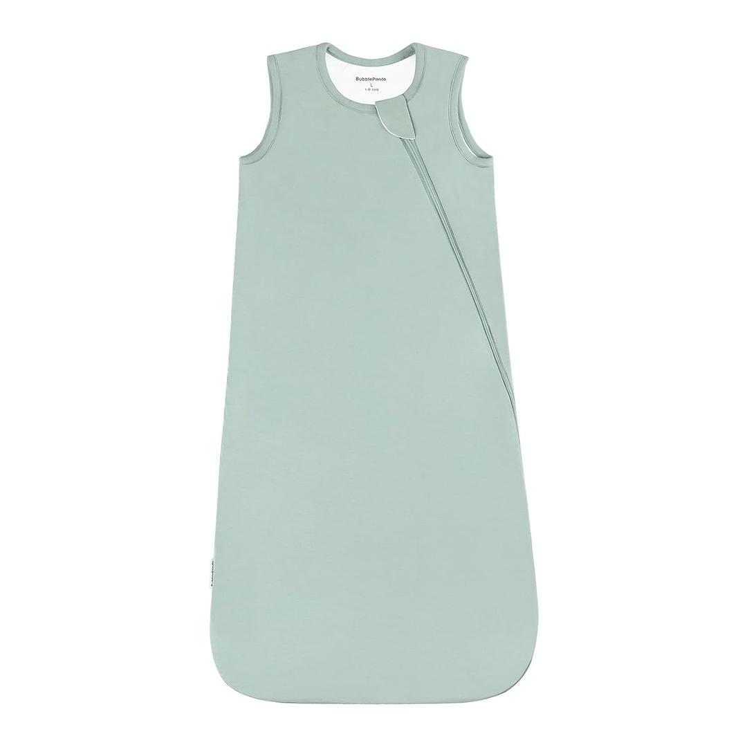 BubblePanda Rayon Made from Bamboo Sleep Sack 12-18 Months 1.0 Tog Soft Toddler Sleeping Sack for Babies 2-Way Zipper Baby Wearable Blanket (Sage) L