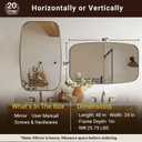 ANDY STAR 24X36 Inch Brushed Champagne Bronze Oblong Bathroom Mirror