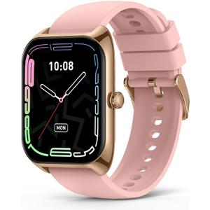Smart Watch for Women (Answer/Make Call), 2.02" Smartwatches with 110+ Sport Modes, Step Counter, Sleep Monitor, IP68 Waterproof Fitness Watch (Pink)