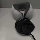 napfun Neck Pillow for Travel, Memory Foam Airplane Pillow, Full Black