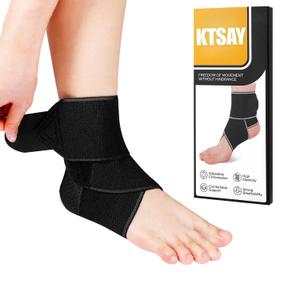 Ankle Brace for Sprained Ankle, Ankle Support for Women & Men, Adjustable Compression Wrap for Achilles Tendonitis & Plantar Fasciitis Relief (Black)