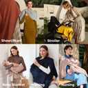 Momcozy Nursing Cover for Breastfeeding, Soft Privacy Poncho, Multi-Use Nursing Shawl, Portable Breast Feeding Covers for Women, Includes Laundry Bag (Brown)
