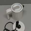 0.5L Small Portable Electric Tea Kettle Stainless Steel, Travel Mini Electric Coffee Kettle, Hot Water Boiler Heater for Business Trip, Camping, Travel, Office (White)