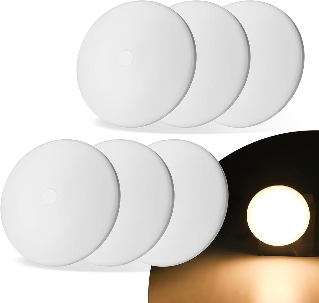 RV Light Interior 12V, 4.5Inch RV Ceiling Dome Light, RV LED Puck Light with ON/Off Switch, 500LM Camper Lights Fixture for RV Boat Camper Trailer (3200K Warm White, 6PCS)