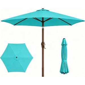 7.5ft Patio Umbrella, Outdoor Table Market Umbrella with Smooth Crank Lift, 6 Windproof Fiberglass Ribs, UPF50+ UV Protection for Deck, Pool, Garden and Backyard