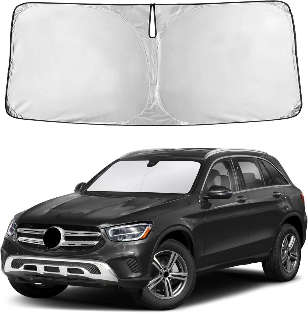 EcoNour Windshield Sunshade Compatible for Mercedes Benz GLC300 2016-2020 2021 2022, Sun Visor for Front Windshield & Window Sun Shade Cover, UV Heat Blocker & Protector, Car Accessories