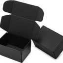 Mcfleet 6x4x3 Small Black Shipping Boxes - 24 Pack Corrugated Cardboard Mailing Box Packaging for Small Business - Tab Locking Literature Mailer Flat Empty Gift Packing Supplies