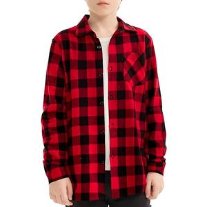 Motarto Boys Plaid Flannel Long Sleeve Button Down Shirt Kids Casual Shirts 11-12Y