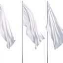 Boao 24 Pcs 3x5 Foot Solid Color Flag Plain Color Blank Flags DIY Banner Polyester Double Stitched Blank Banner with Grommets for DIY Garden Backyard Playground Decoration (White)