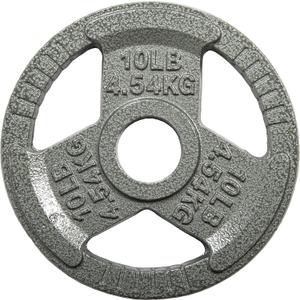 Cast Iron Plate Weight Plate for Strength Training and Weightlifting, 2-Inch Center, 10LB (Single)