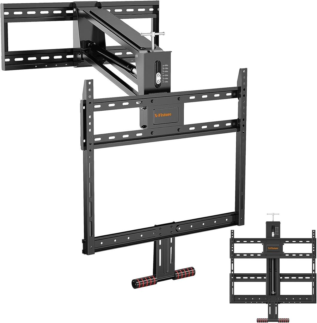 Fireplace Pull Down TV Mount Over Fireplace with Height Adjust for Most 43" - 80" TVs, Max VESA 600x400mm, up to 80lbs, Above Fireplaces TV Mount