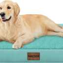 Large Dog Bed Orthopedic Washable: Beds Bolster XL Bed Medium Large Dogs Egg Crate Foam Couch Sofa Waterproof with Removable Cover - Aqua Blue (36.0"L x 27.0"W x 6.5"Th)