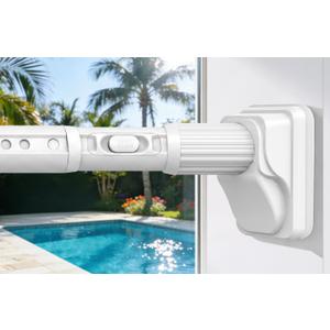 YNL Tension Curtain Rod No Drilling, 41-122 Inch Long Heavy Duty Shower Curtain Rod, One-Click Adjustable Tension Rods for Bathroom/Patio/Window, Outdoor Rods, Renter Friendly, Non-Slip, White