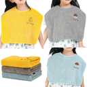 3 Pack Baby Bibs for Girls or Boys, Waterproof, Towel Toddler Bibs for 1-3 Years (Blue Yellow Grey)