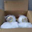 Mid-Century Modern Wall Sconces Set of 2, Gold Wall Sconce with Milky White Glass Globe Shade, Brushed Brass Globe Wall Light for Bathroom Bedroom Hallway