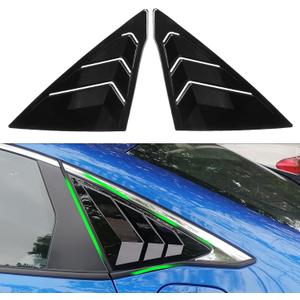 Compatible with Honda Civic 11th Gen Rear Window Vents, 1Pair Side Window Louvers ABS, Glossy Black