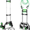 Stair Climbing cart Dolly Extended Handle by Teprovo,Aluminum Foldable Hand Truck Moving, Flat Floor Load capacity176 lb, Stair Climbing Dolly Load110 lb, Portable Trolley cart with Wheels (Green)