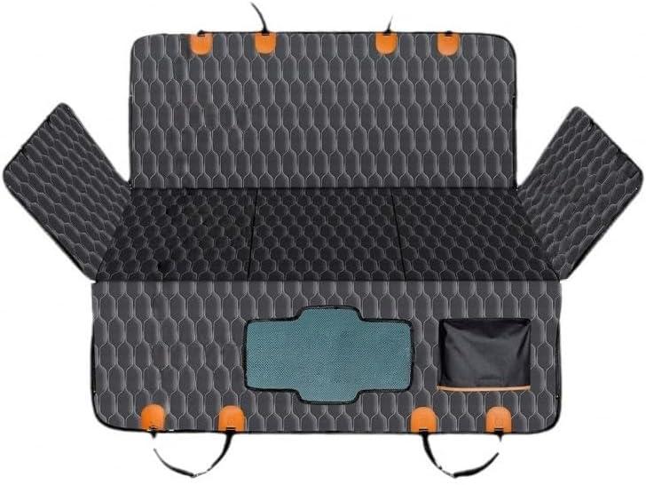 Rengue Dog Car Seat Cover for Back Seat, Pets Protector Hammock Waterproof Back Seat Extender with Mesh Window and Storage Pocket Dog Car Hammock with Universal Size for Cars/Trucks/SUV