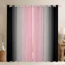 jejeloiu Pink Darkening Drapes (2 Panels, 52 x 63 Inch) Ombre Black Curtains for Bedroom Living Room for Kids Decor Gradient Style 30%-50% Blackout Curtains Abstract Window Treatments (52"W x 63"L (Pack of 2), Multi 08)