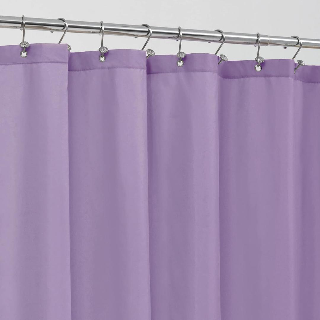 ALYVIA SPRING Lavender Purple Fabric Shower Curtain Liner Waterproof - Soft & Light-Weight Cloth Shower Liner with 3 Magnets, Hotel Quality & Machine Washable - Standard Size 72x72, Lavender