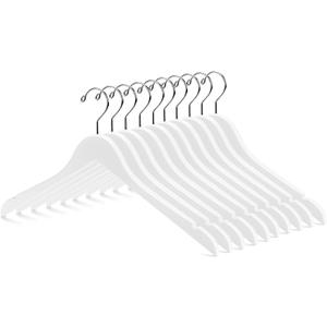 Nature Smile Wooden Coat Hangers Wood Shirt Dress Jacket Clothes Hangers with Extra Smooth Finish, 360 Degree Swivel Hook(10pcs White)