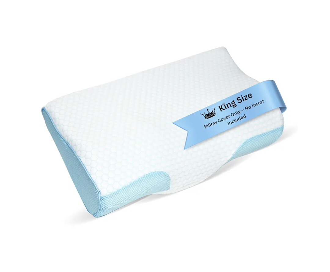 Derila King Size Cooling Pillowcase | Optimal Temperature Control for Your Memory Foam Pillow for Perfect Sleep. Quality Material White Pillowcase ensures Anti Snore Pillows