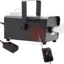 ATDAWN Halloween Fog Machine, Professional Wireless Remote Control Portable Smoke Machine for Holidays Parties Weddings - Quick Generation of Huge Fog 1500 CFM, with Fuse Protection - Metal Black