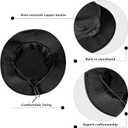 Sun Hats for Men Women Bucket Hat UPF 50+ Boonie Hat Foldable UV Protection Hiking Beach Fishing Summer Safari (Black)