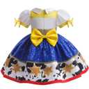 Lgandpg Jessie Costume for Little Girls Cowgirl Sequins Dress with Hat Red Size: 2-3 Years