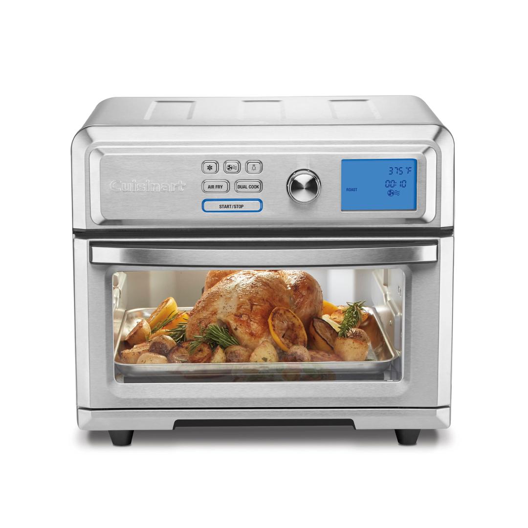 Cuisinart Air Fryer Toaster Oven, Digital Display, 1800 Watt Air Fryer Toaster Oven Combo with Adjustable Temperature and Controls, Stainless Steel Small Kitchen Appliance, TOA-65NAS, Silver