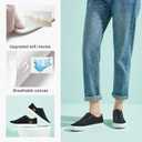 Women's Slip on Shoes Non Slip Fashion Canvas Sneakers Low Top Casual Shoes (Black, US 8)