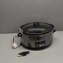 Crock-Pot Large 8-Quart Programmable Slow Cooker with Auto Warm Setting Black Stainless Steel Includes Cookbook (Pack of 1)