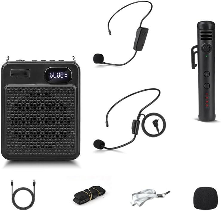 Wireless Voice Amplifier with Microphone Headset, 25W Portable PA System with Bluetooth, Support TF Card for Teachers, Tour Guides, Coaching, Sales and Outdoor Speaking