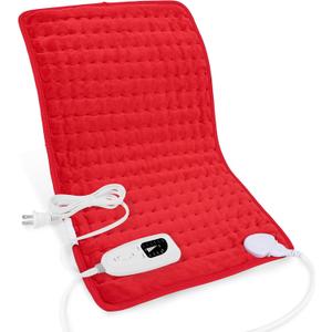 Deepsoon Heating Pad,Electric Heating Pads for Back,Neck,Abdomen,Moist Heating Pad for Shoulder,Knee,Arms,Legs,Dry/Moist Heat & Auto Shut Off,Christmas Gifts for Men and Women,Red,24x12 Inch