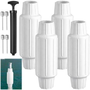 4 Pack Boat Dock Post Bumpers for Poles - Dock Fender Bumpers Inflatable Docking with Pump for Slide-Over Post Pole,Slip-On Leg Pipe,Vertical Protection for Buoy Pontoon Protector