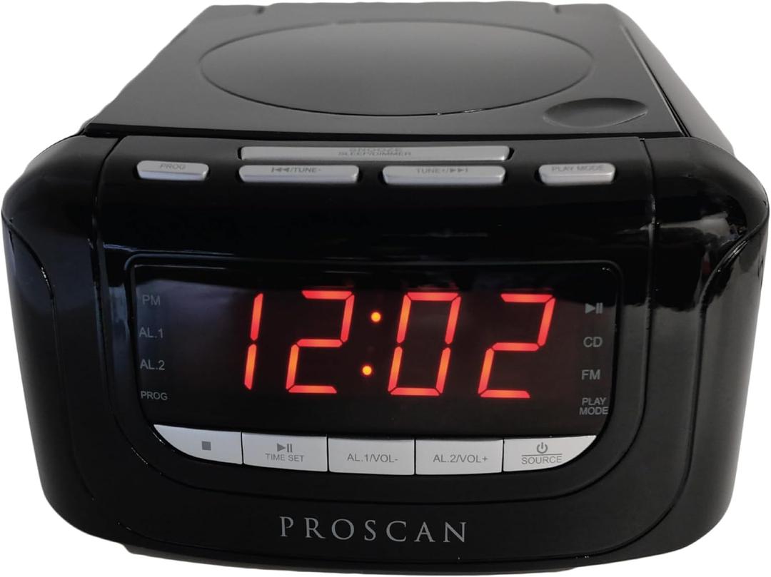 Proscan CD Clock Radio with USB Charger Model PCR4896