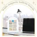 Shimeyao 2 Pcs Magnetic Bulletin Board for Tabletops with 8 Magnets Memo Display Easel Stand for Home Office School Kitchen Table Supplies (Arched,White,12 x 8.5 Inch)