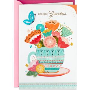 Hallmark Mothers Day Card for Grandma (Teacup with Flowers)