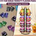 Joehea Pod Holder Compatible with Ninja Thirsti Pods, 16 Flavor Organizer for Ninja Thirsty Drink System, 360 Turntable 4-Tier for Ninja Thirsti Flavor Water Drops Organizer (1 Piece)
