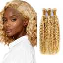 613 Bundles Human Hair Blonde Bundles P27613 Kinky Curly Bundle 14 16 18 inch Blonde Curly Wave Bundle Two Tone 613 and 27 Color