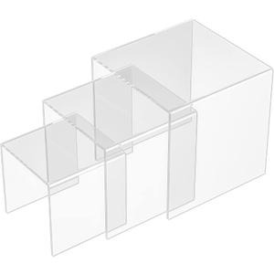 Acrylic Shelf Risers 3pcs, Acrylic Dessert Table Display Set, Clear Acrylic Showcase Collectibles Display Shelf for Funko Pop, Cupcake, Toys, Watches, Table Decorations - 4''x5''x6''