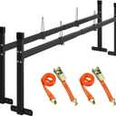 JY PERFORMANCE Ladder Rack for Trailer, Universal Trailer Roof Ladder Rack with Stoper, 5.77-8.65 ft Adjustable for Enclosed and Open Trailer, 400 LBS Capacity, Black