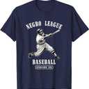 Vintage Negro League Baseball Black History Month Juneteenth T-Shirt (Blue, L)