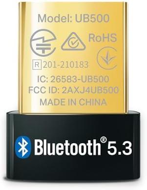 TP-Link USB Bluetooth Adapter for PC, Bluetooth 5.0/5.3 Dongle Receiver, Plug and Play, Nano Design, EDR & BLE, Supports Windows 11/10/8.1/7 for Desktop, Laptop, PS5/PS4/Xbox Controller (UB500)