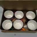 Christmas Mini Coffee Mug Set of 6, Holiday Tea Coffee Cups with Santa Snowman Gingerbread and Penguin Designs, Xmas Tiered Tray Decor for Winter Kitchen Coffee Bar Decorations Gift