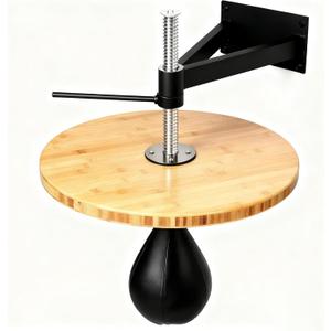 Speed Bag Platform, Bamboo Wood SpeedBag Mount, Height Adjustable with Speed Bag Swivel for Boxing Training Workout, Punching, Exercise