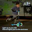 ZIFFY Multicolor 3 Wheel Scooter for Kids 3-5, Toddler Kick Scooters with LED Light-Up Wheels for Boys and Girls, 5 Adjustable Height and Lean-to-Steer Design, Support up to 110 lbs (Blue)