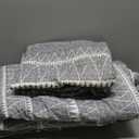 Andency Grey Queen Quilt Bedding Set, 3 Pieces (1 Striped Boho Printed Quilt 90x96 Inch and 2 Pillowcases), Bohemian Summer Lightweight Reversible Microfiber Bedspread Coverlet Sets