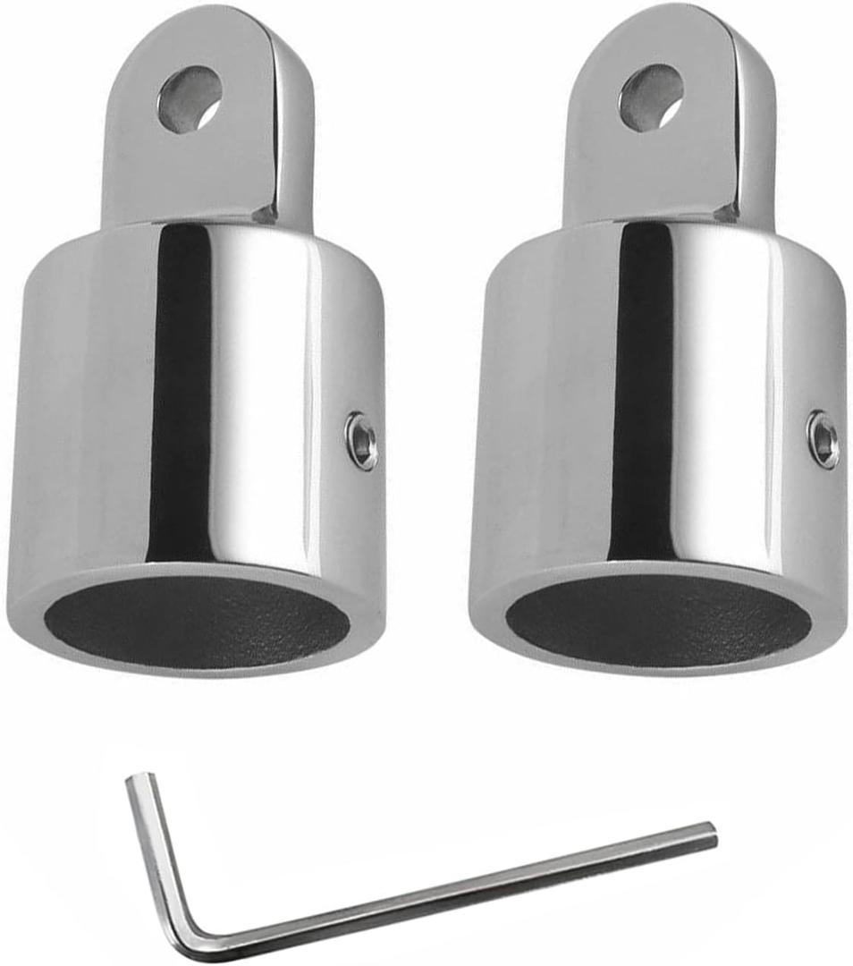 Bimini Top Cap Eye End Boat Fitting Stainless Steel Round Tubing Marine Hardware Shape Hex Key , 3 Pack